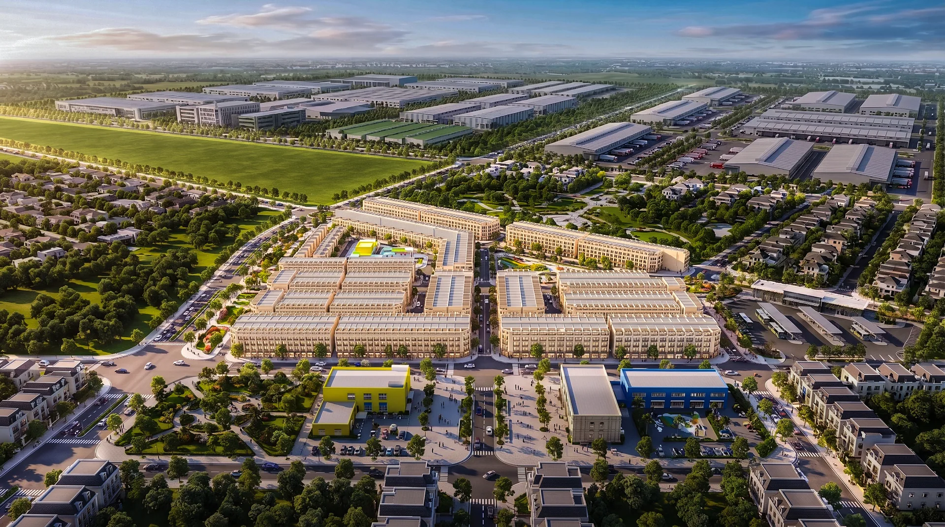 Phối cảnh tổng thể Khang Phát Century trong hệ sinh thái khu công nghiệp Quang Châu