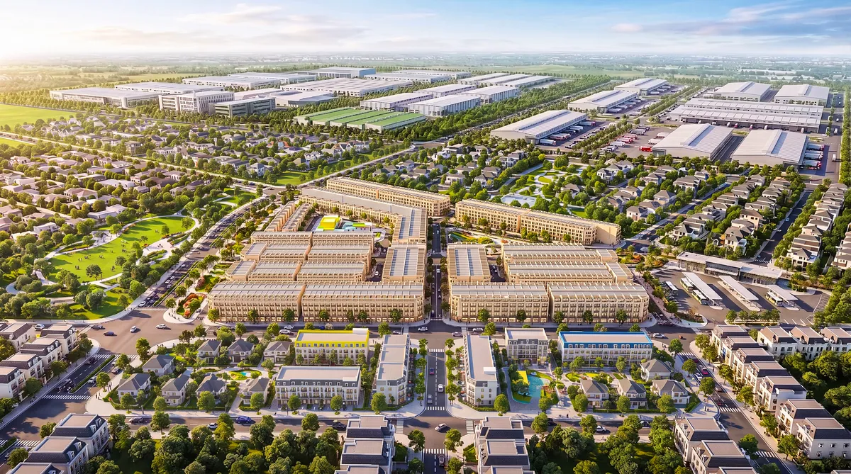 Phối cảnh khu biệt thự và không gian xanh Khang Phát Century