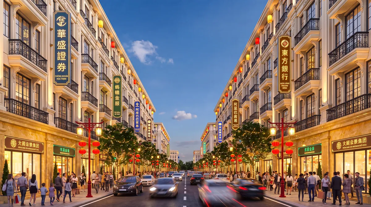 Phối cảnh tuyến phố shophouse Khang Phát Century